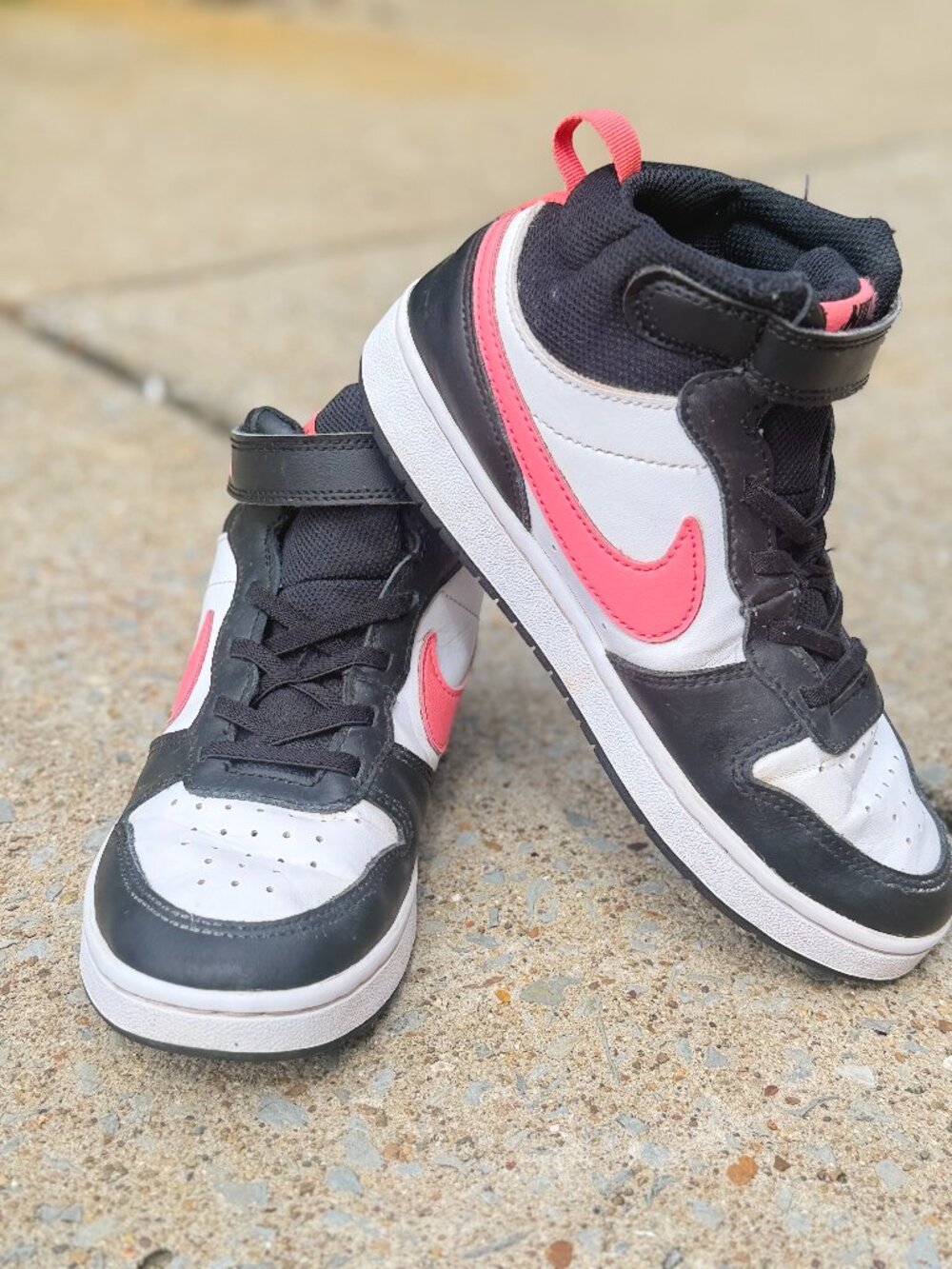 Nike Court Borough Mid 2 Pink Black High Top Sneakers Youth 2.5Y Y2K Retro 4006